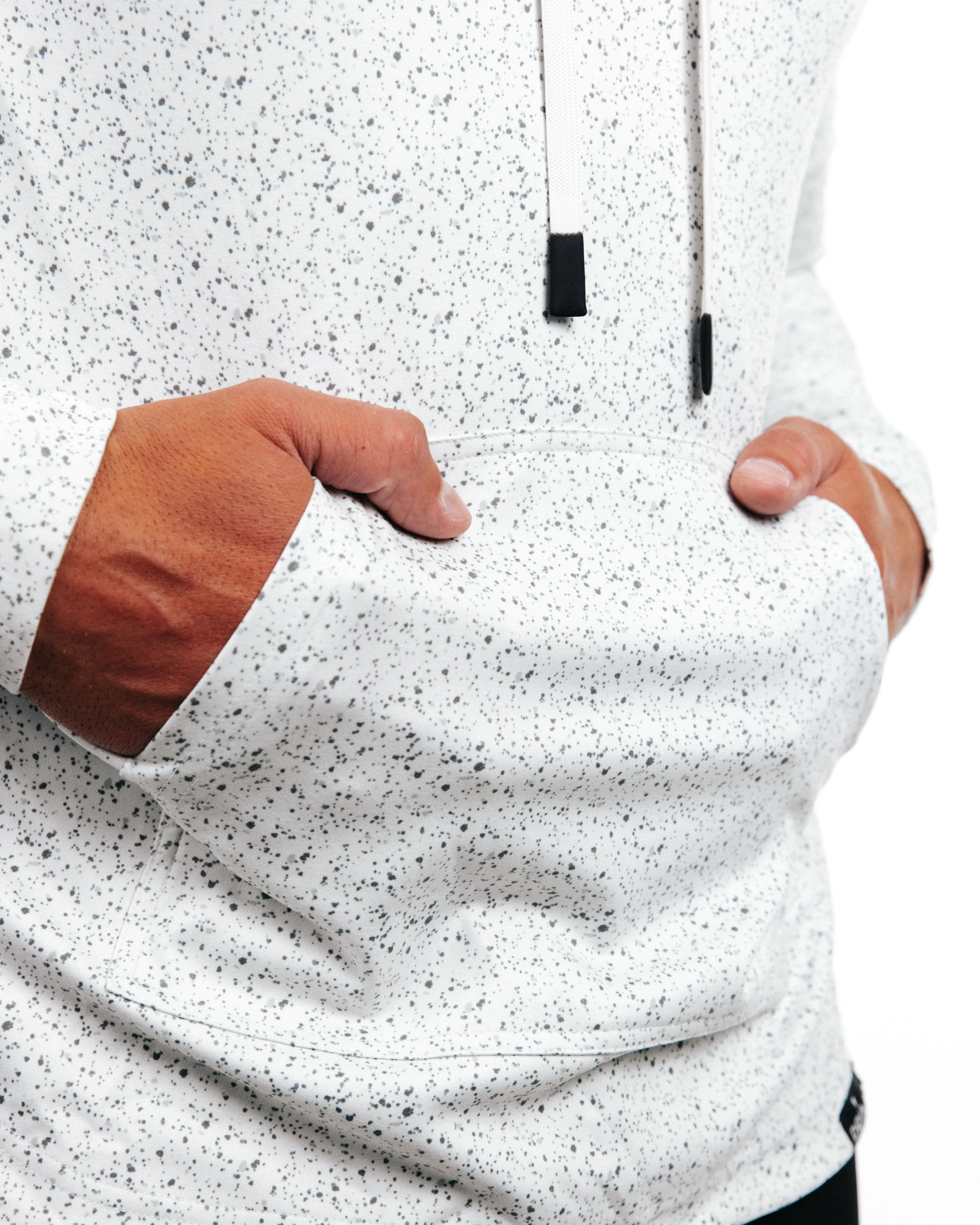 Speckled White Golf Hoodie,Men