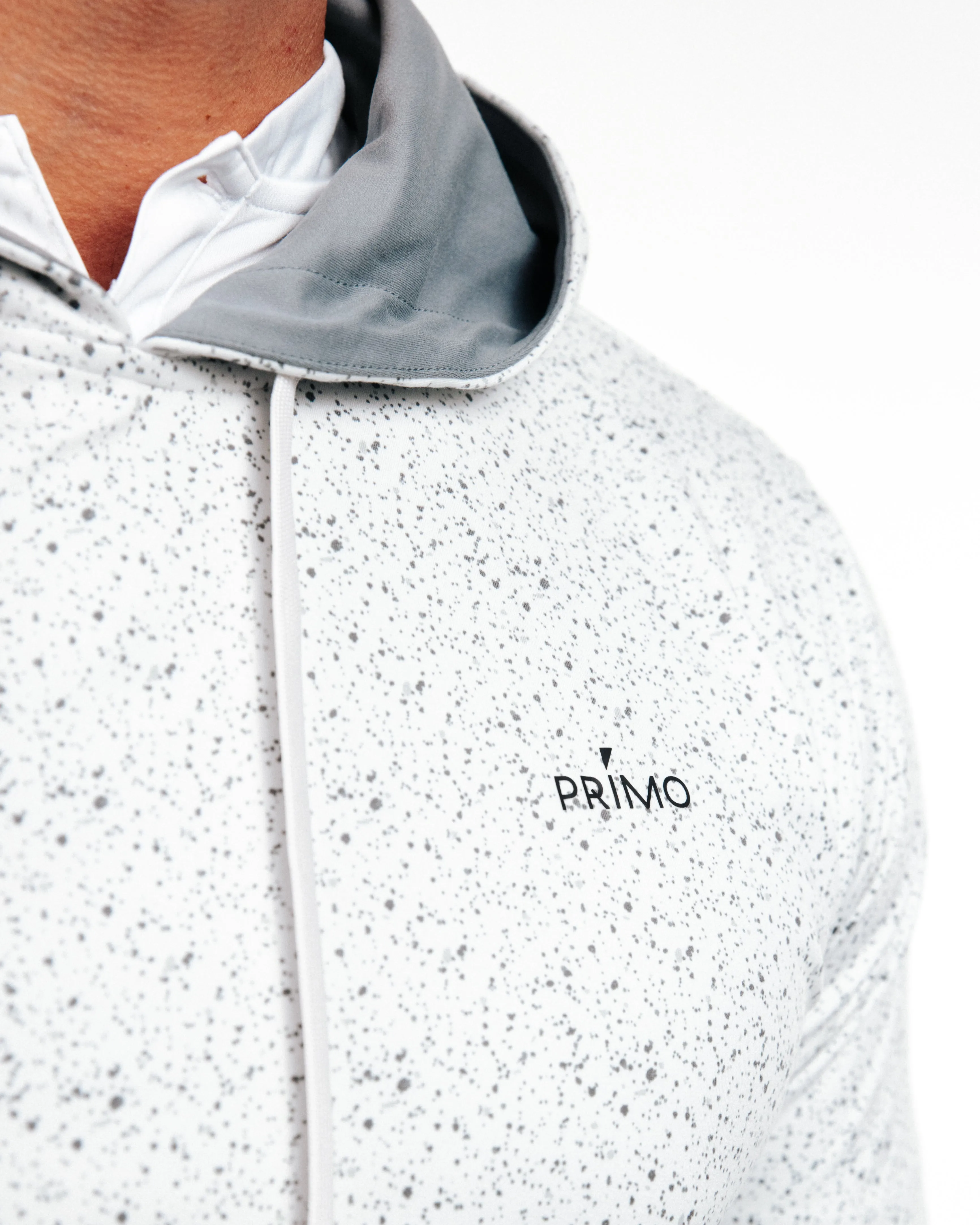 Speckled White Golf Hoodie,Men