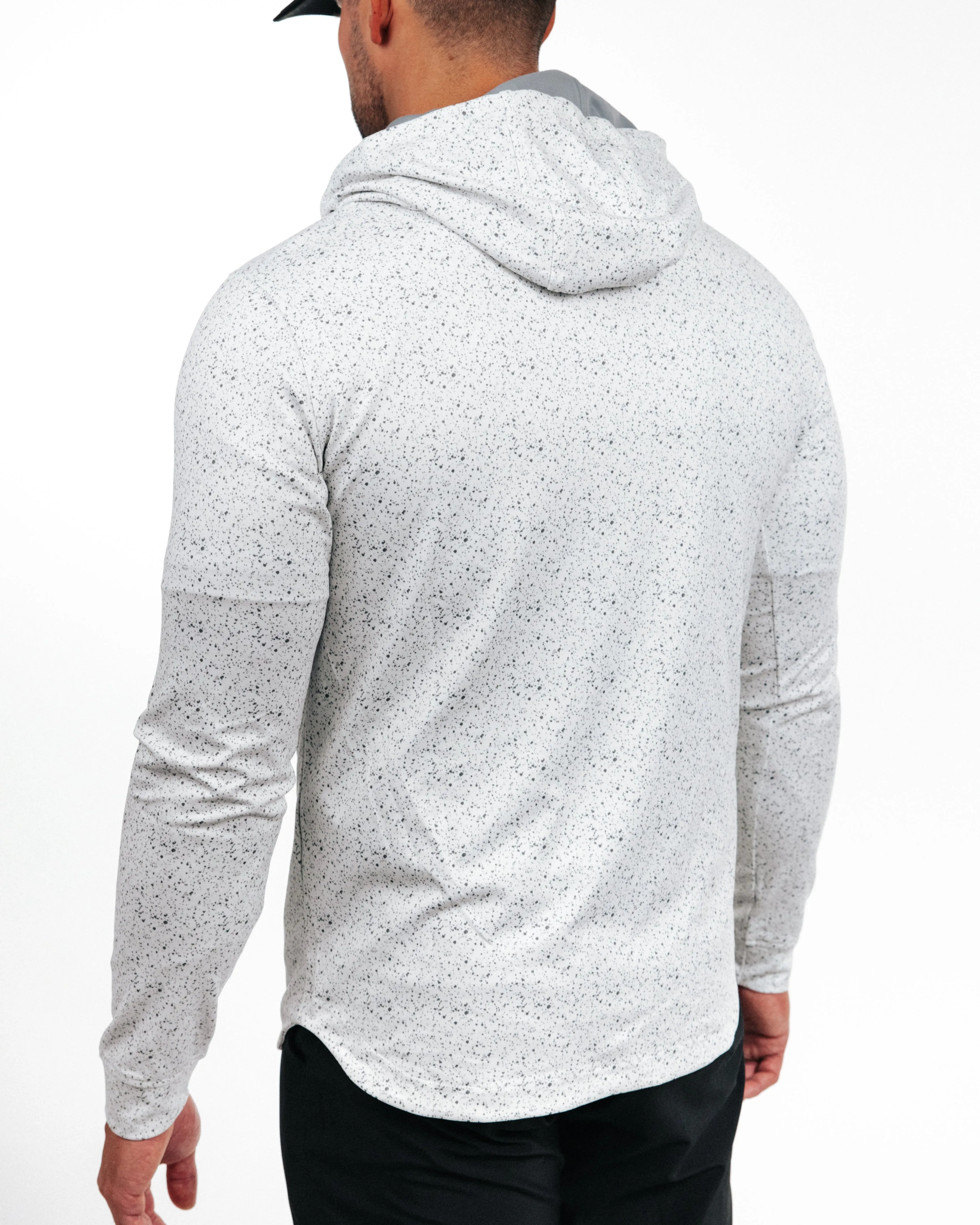 Speckled White Golf Hoodie,Men