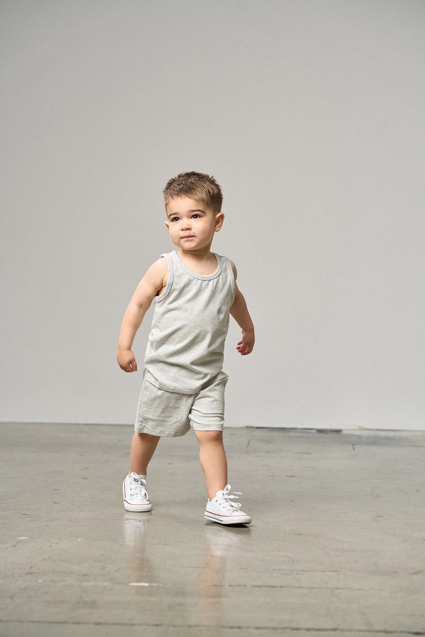 Stitch Pocket Jersey Short - Light Heather Grey,Kids