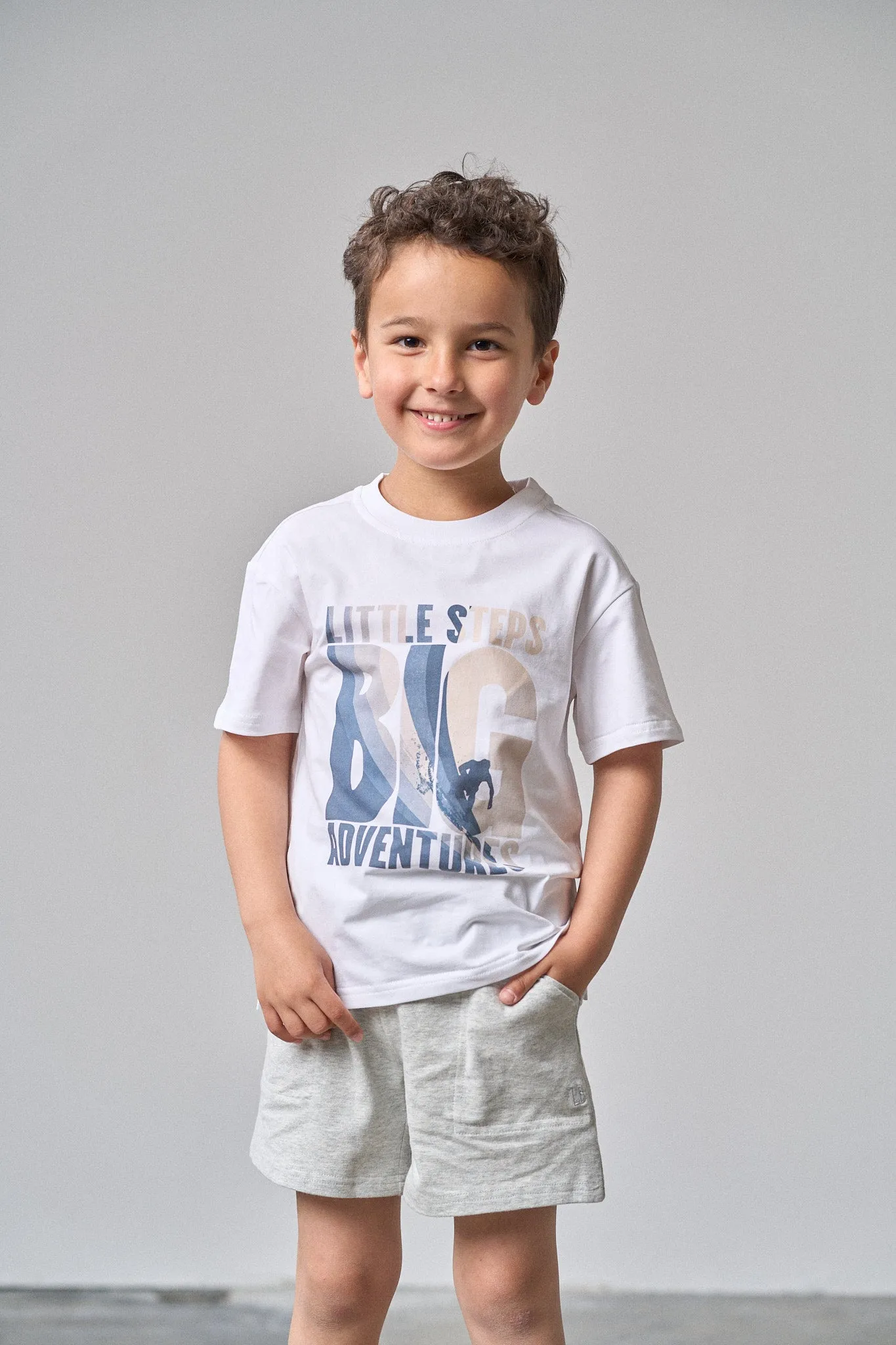 Stitch Pocket Jersey Short - Light Heather Grey,Kids