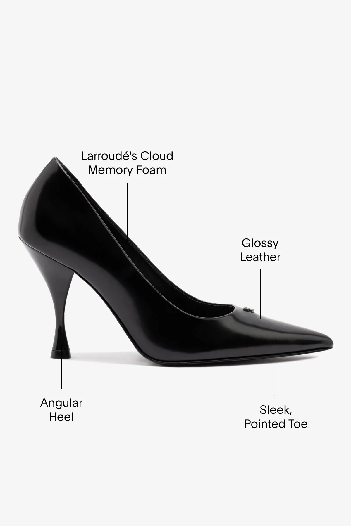 Stone Pump In Black Box Leather,Women Heel