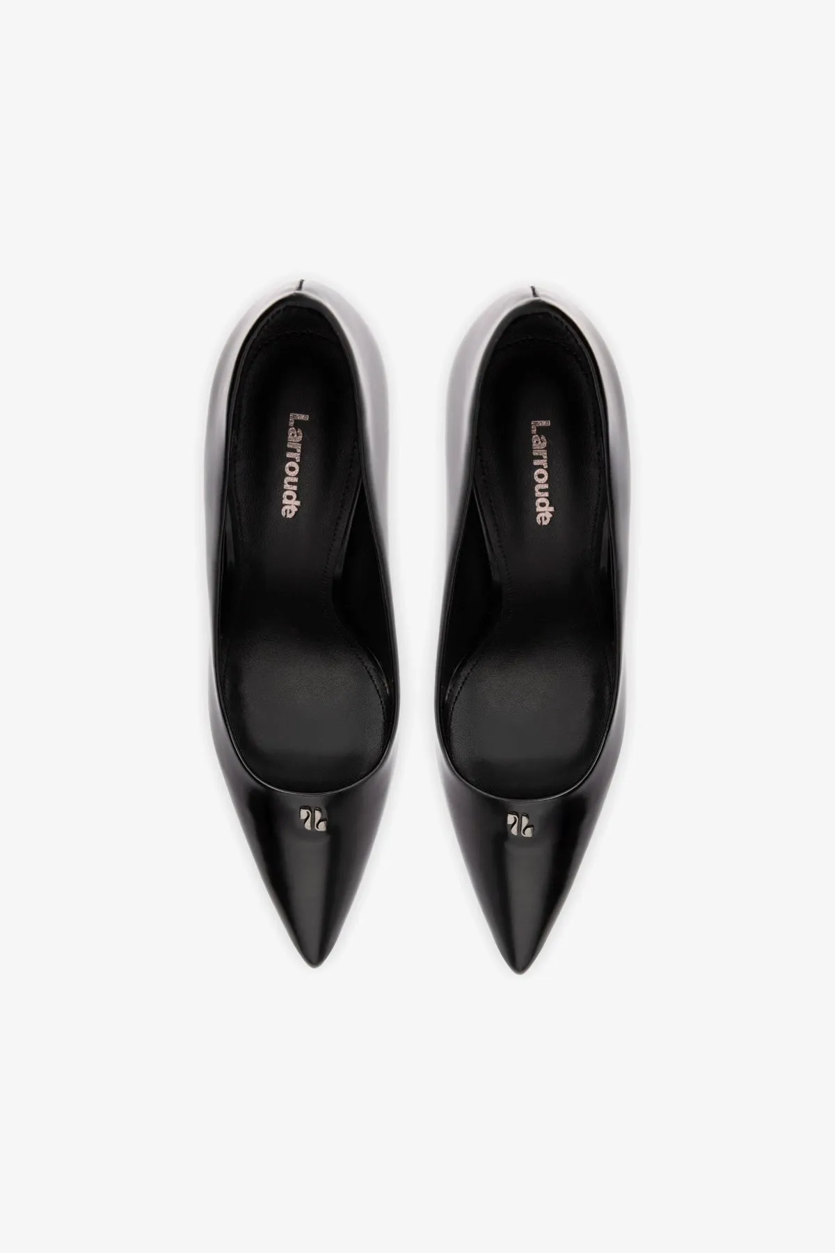 Stone Pump In Black Box Leather,Women Heel