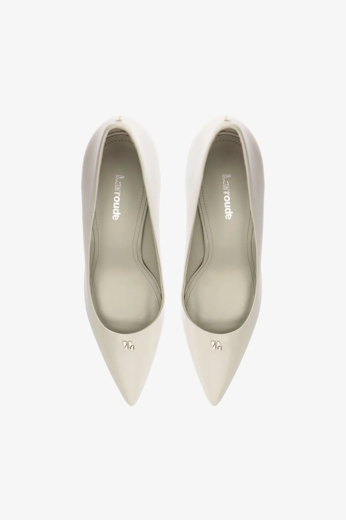 Stone Pump In Gray Box Leather,Women Heel