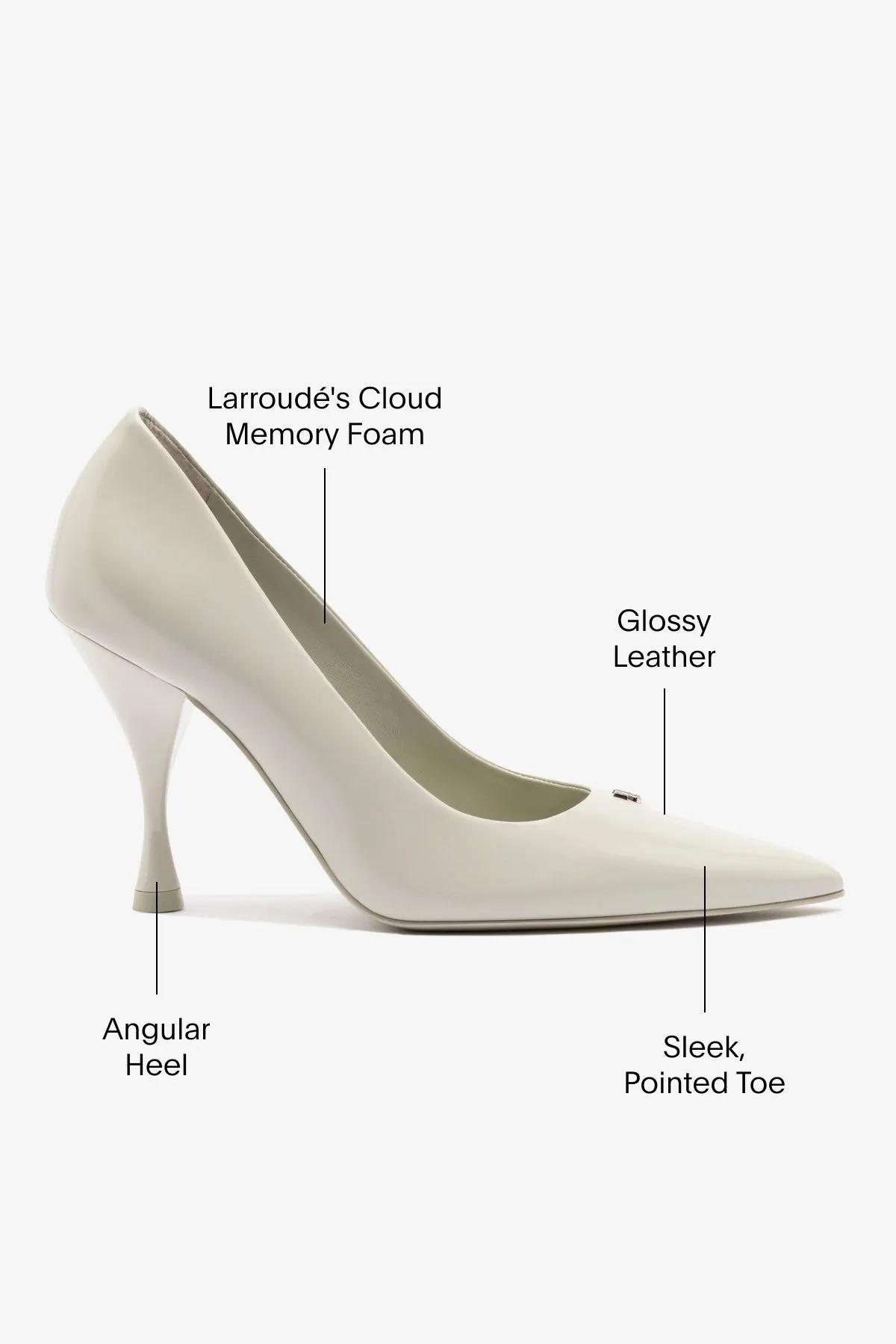 Stone Pump In Gray Box Leather,Women Heel