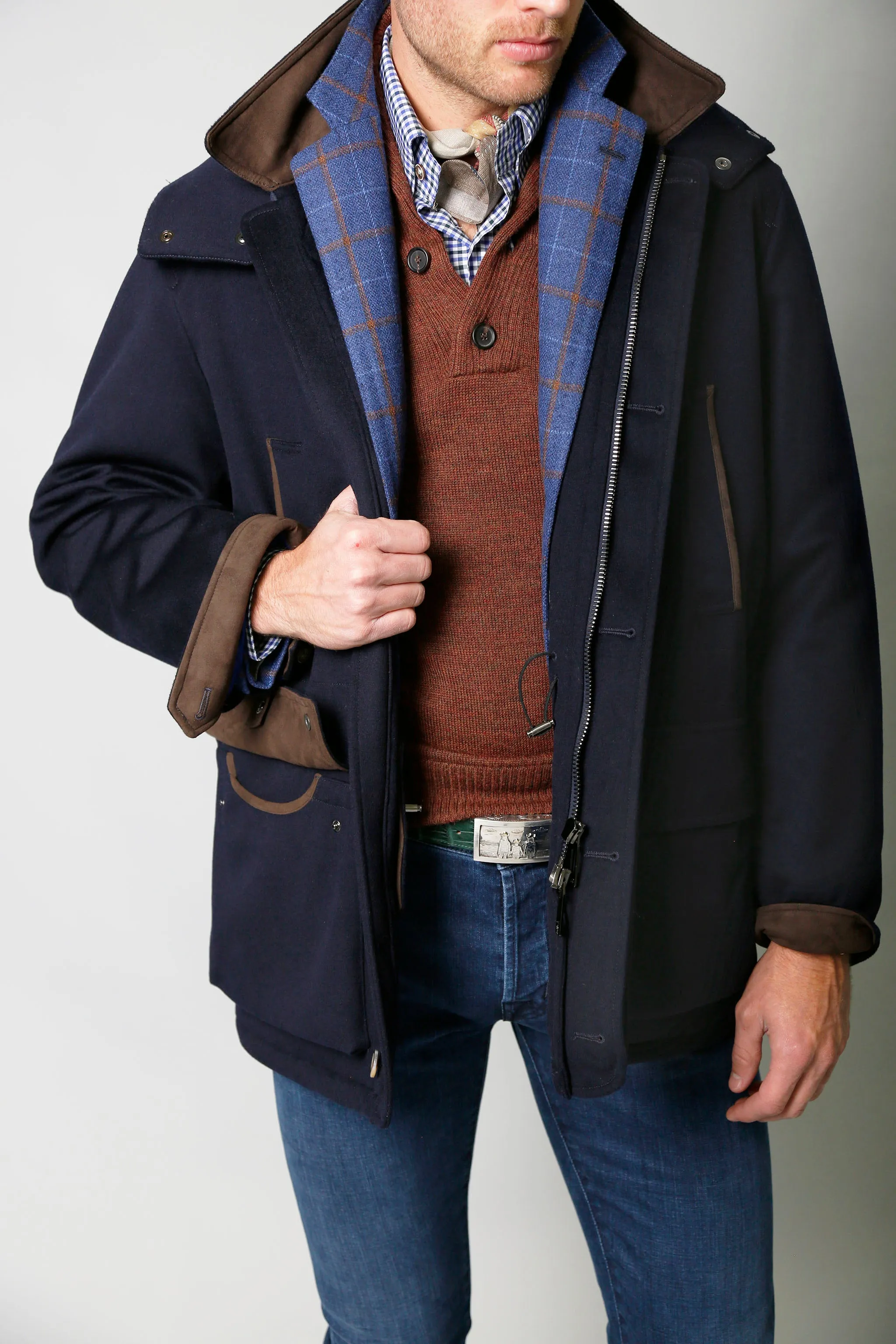 Storm System Wool Ralph Coat in Navy,Men