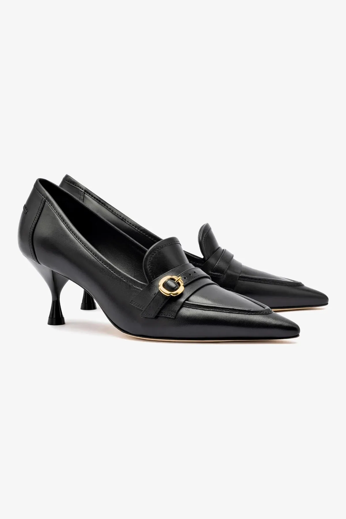 Susan Pump In Black Leather,Women Heel