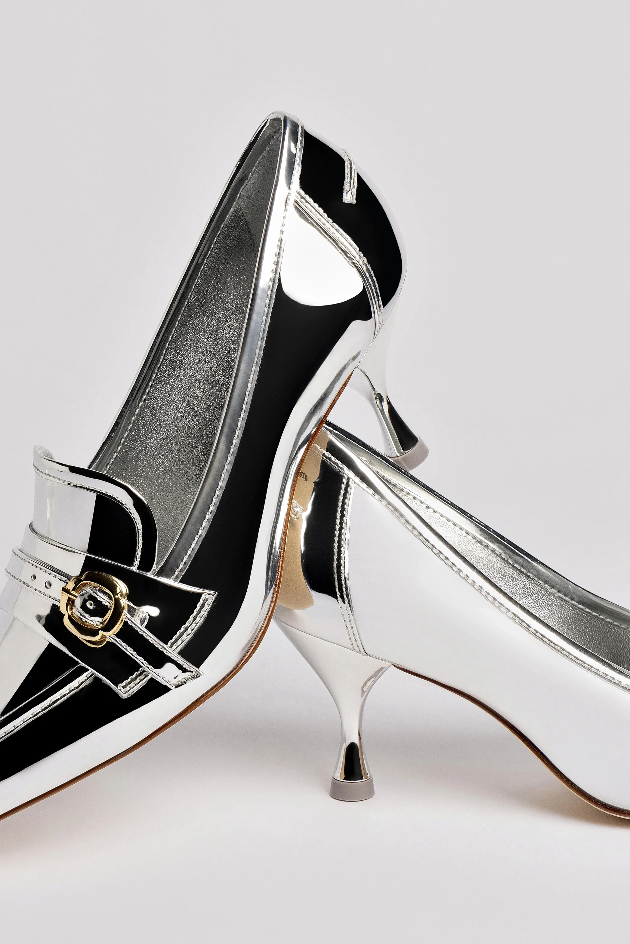 Susan Pump In Silver Specchio,Women Heel