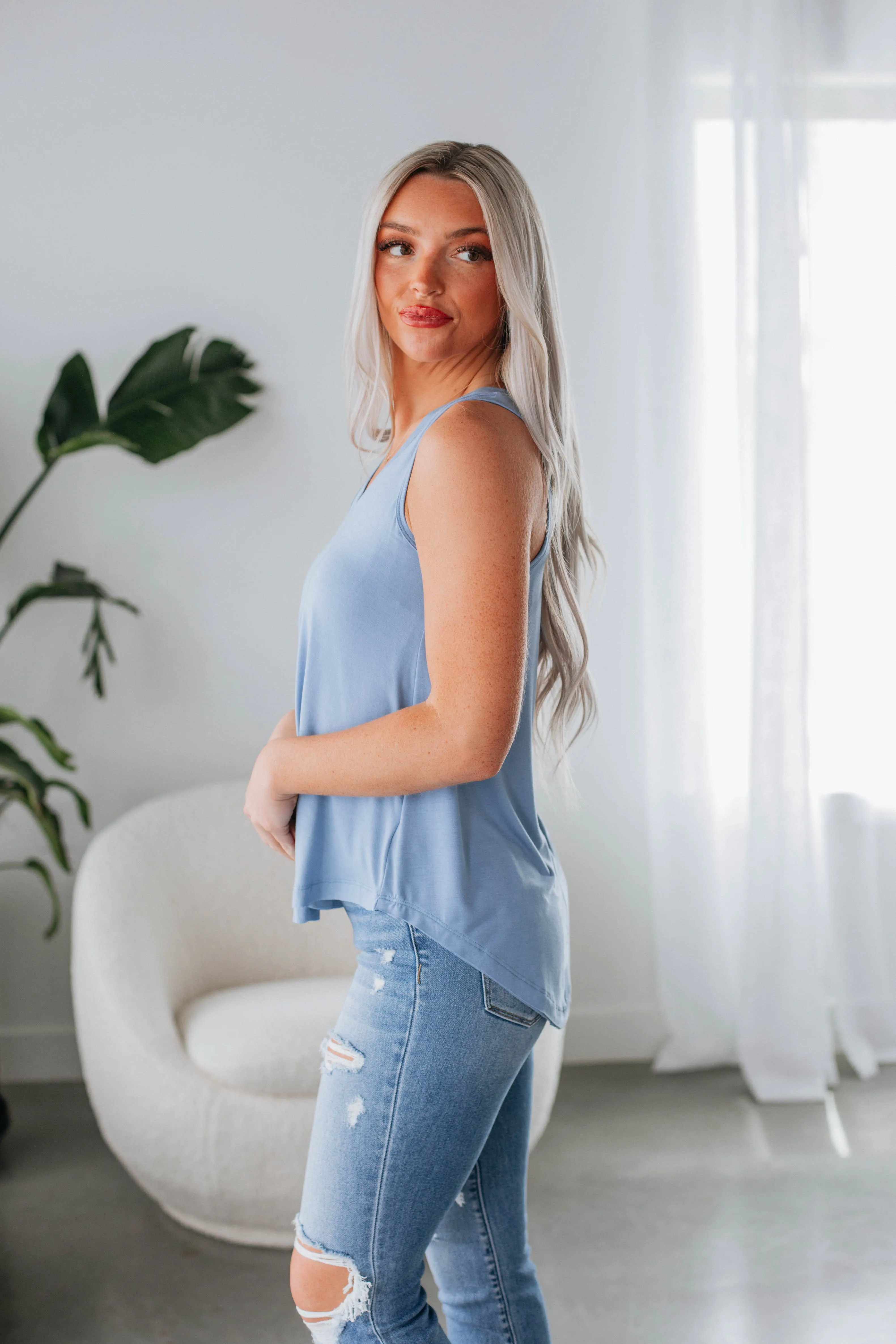 Teyana Tank - Periwinkle,Women Tank