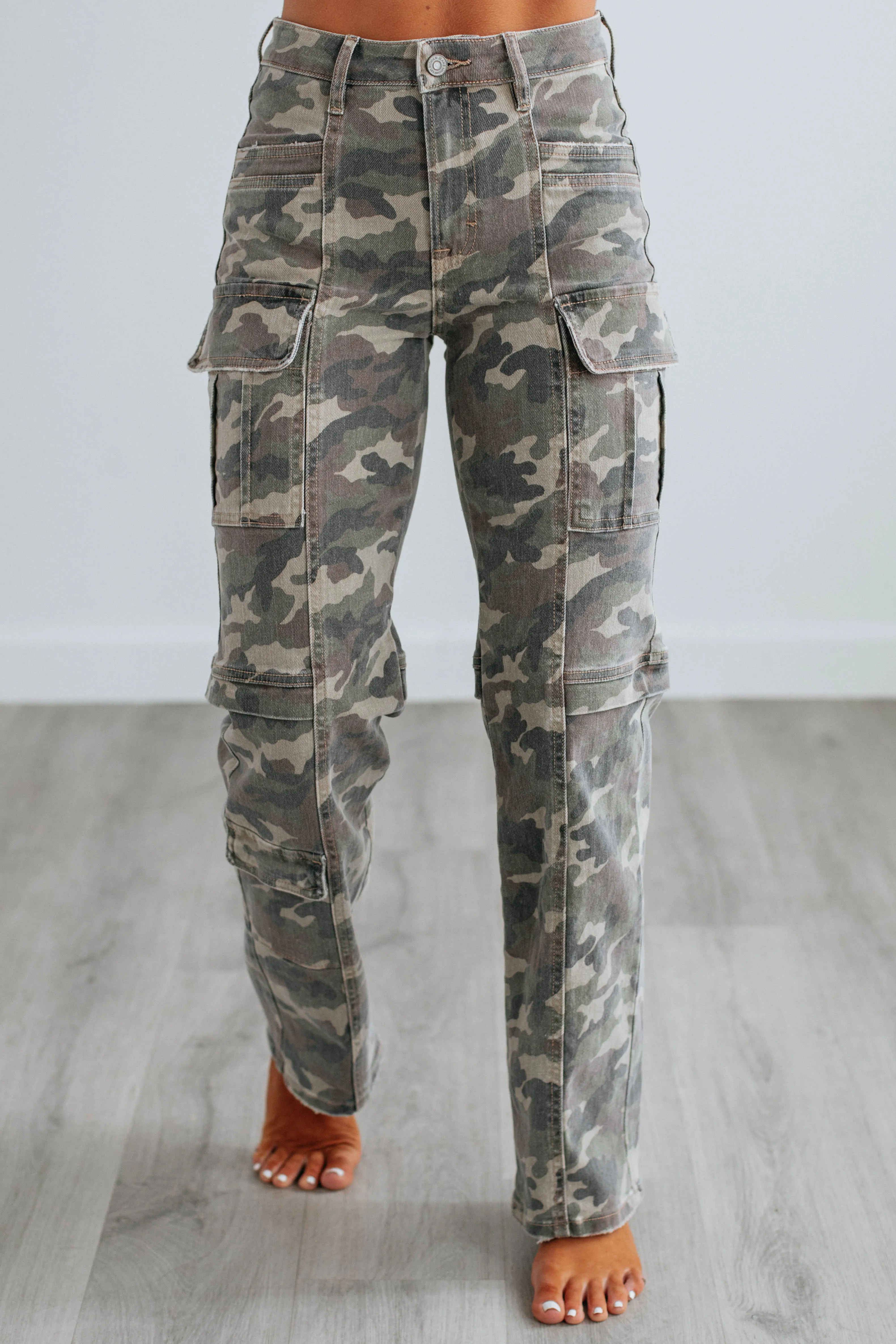 Tracey Hidden Cargo Jeans - Camouflage,Jeans Women