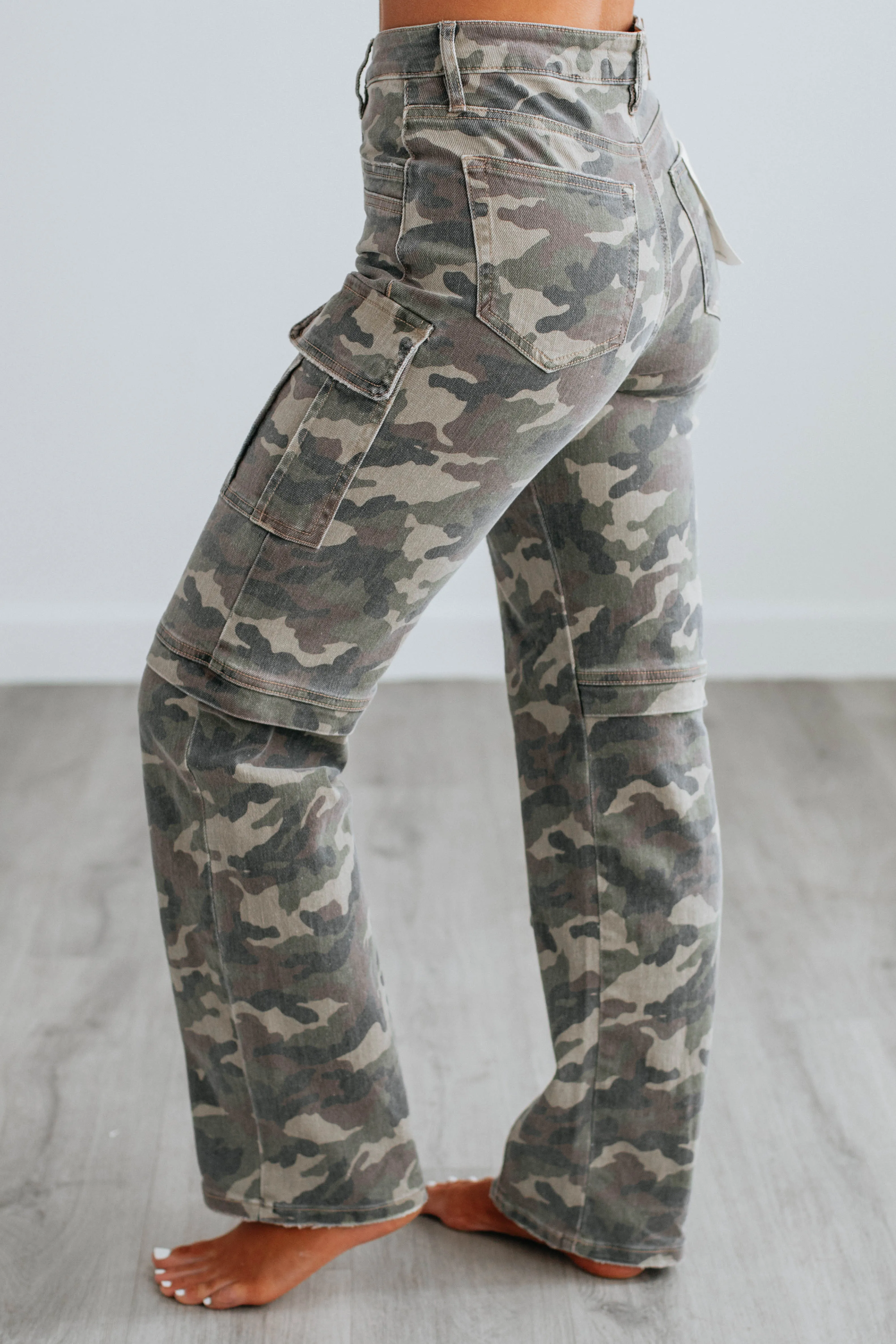 Tracey Hidden Cargo Jeans - Camouflage,Jeans Women