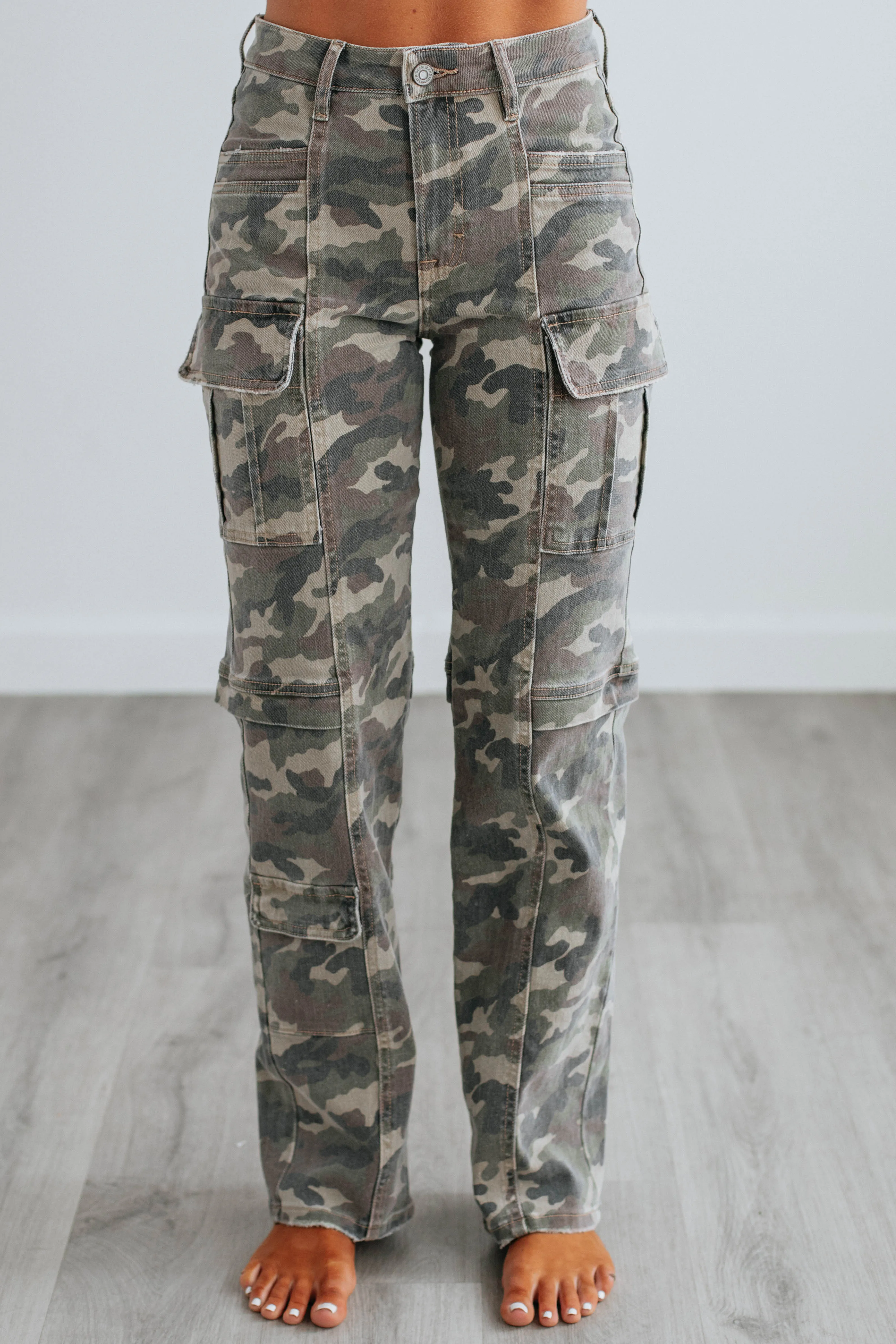 Tracey Hidden Cargo Jeans - Camouflage,Jeans Women