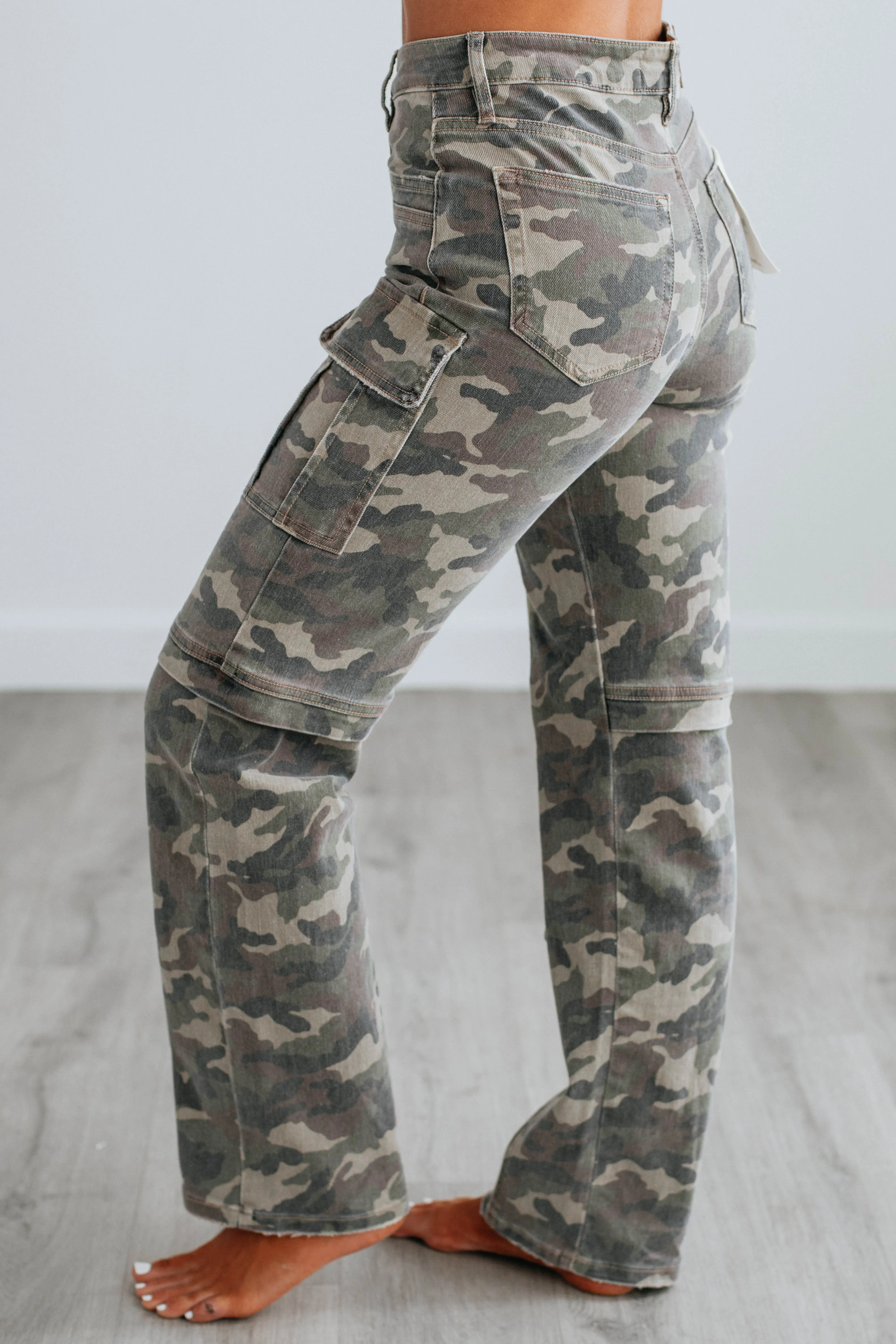 Tracey Hidden Cargo Jeans - Camouflage,Jeans Women