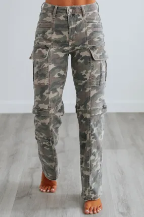 Tracey Hidden Cargo Jeans - Camouflage,Jeans Women