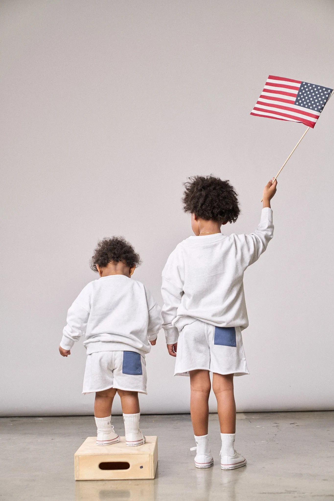 USA Raw Edge Sweatshort - Heather Grey,Kids