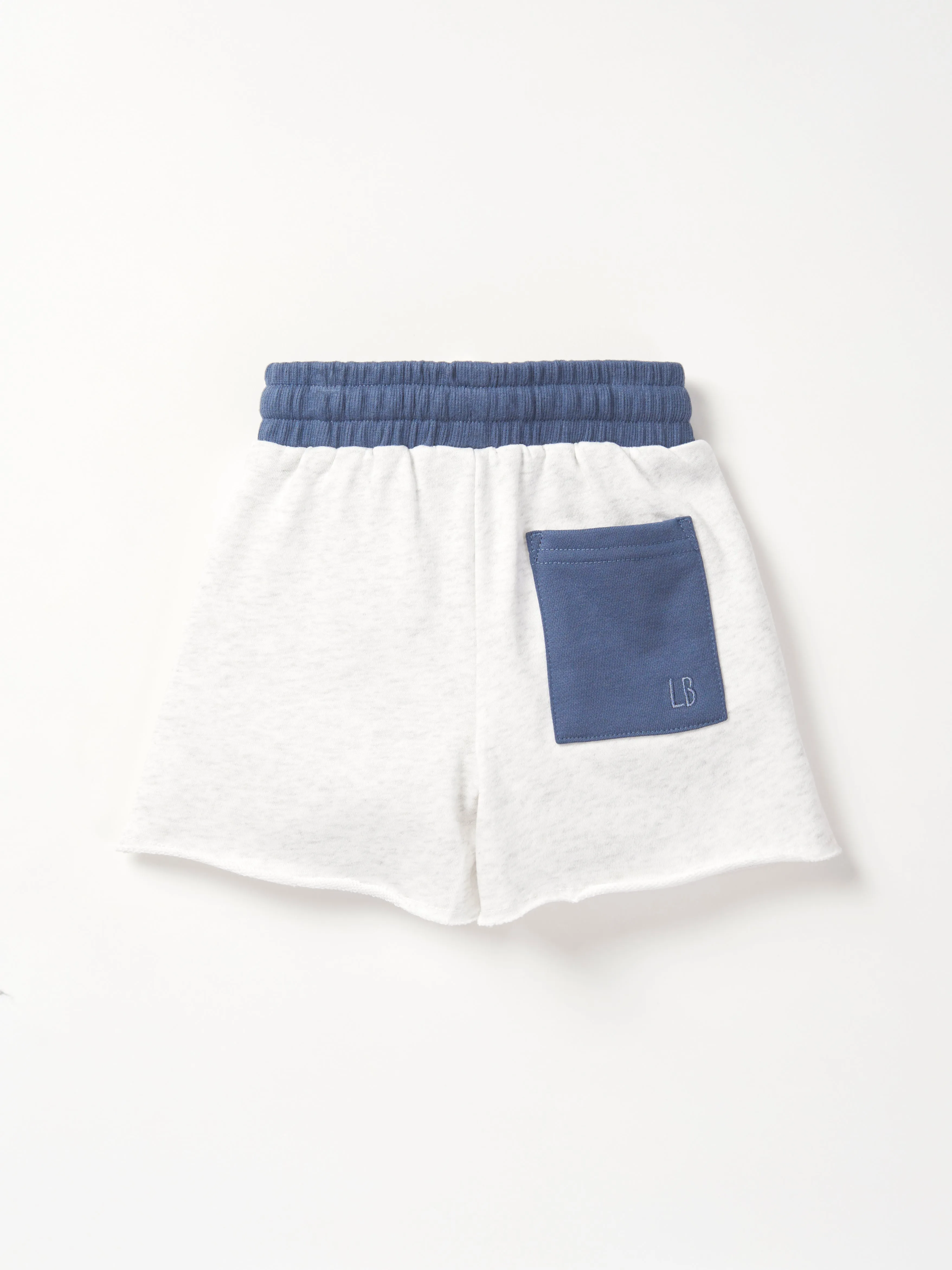 USA Raw Edge Sweatshort - Heather Grey,Kids