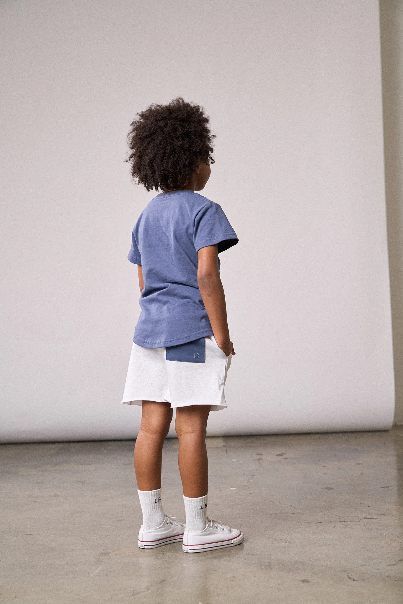 USA Raw Edge Sweatshort - Heather Grey,Kids
