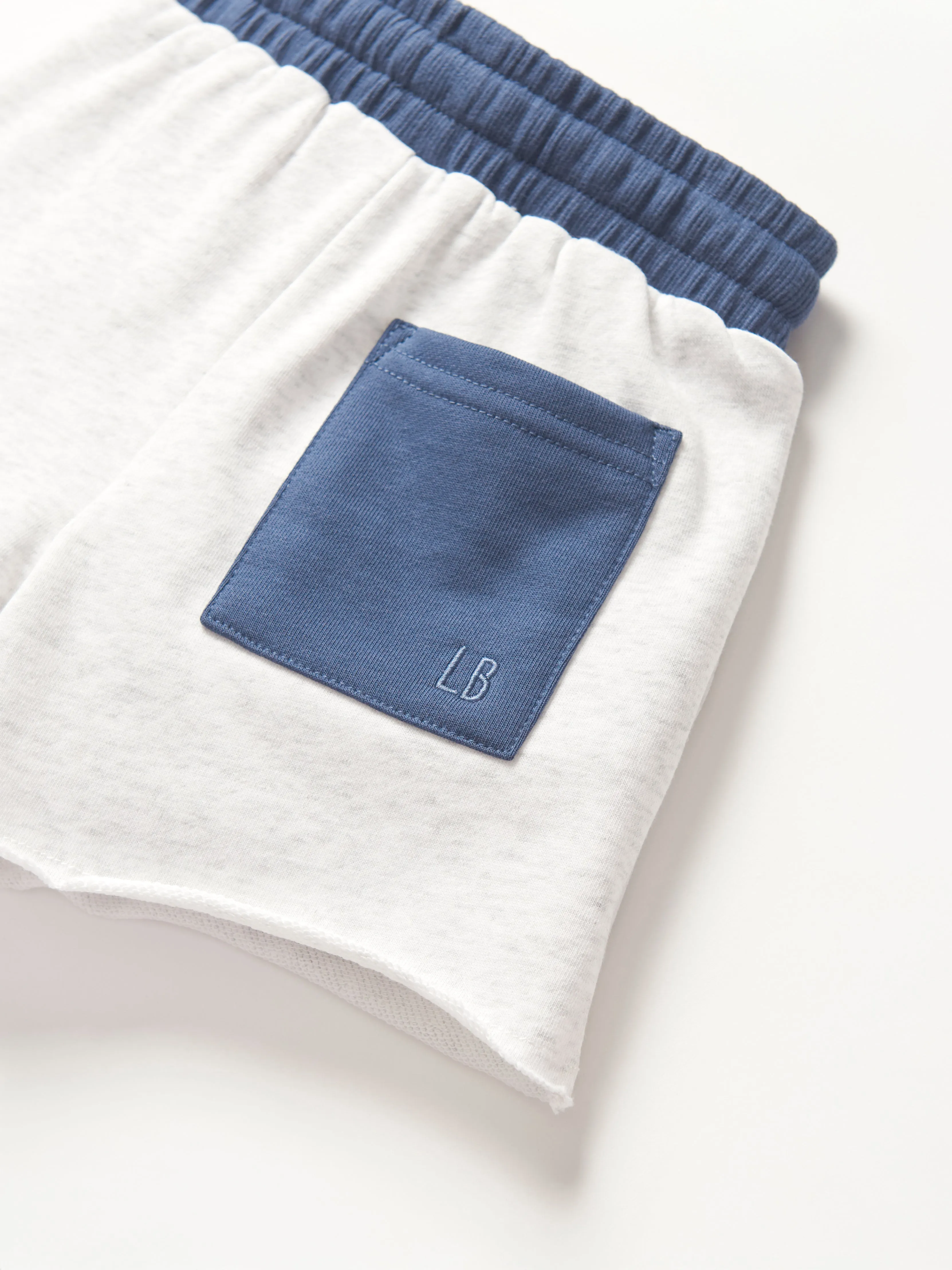 USA Raw Edge Sweatshort - Heather Grey,Kids