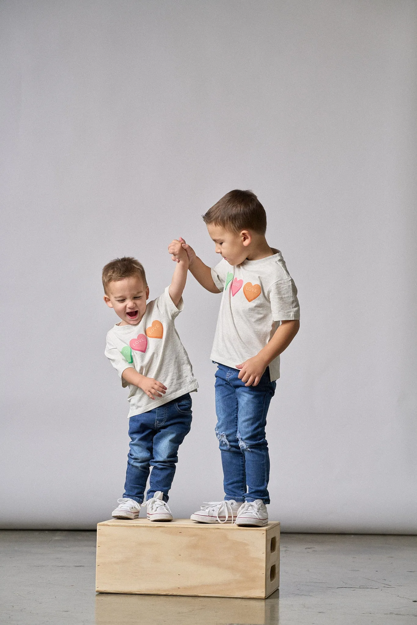 V-Day Boxy Tee - Grey,Kids