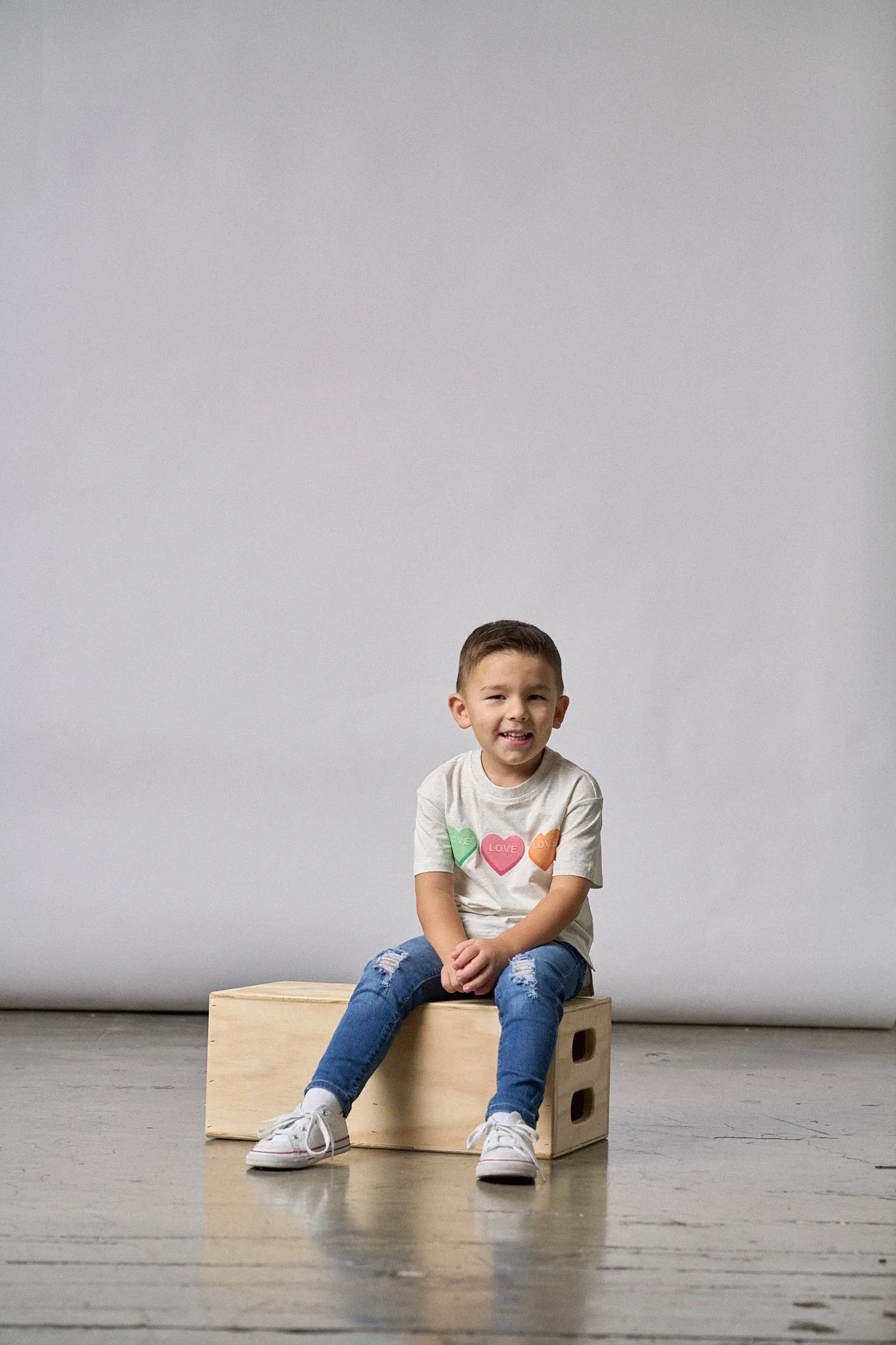V-Day Boxy Tee - Grey,Kids