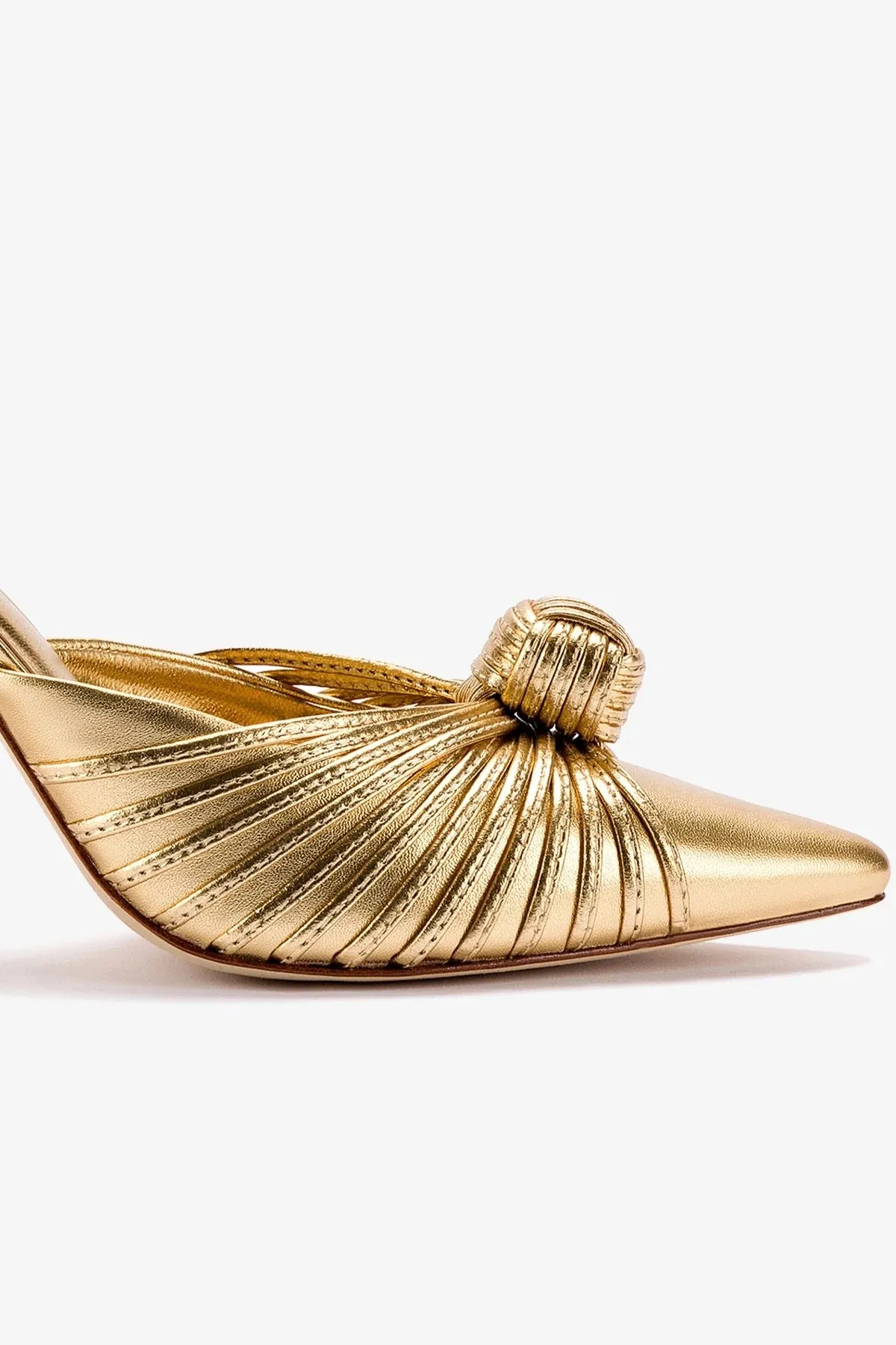 Valerie Pump In Gold Metallic Leather,Women Heel