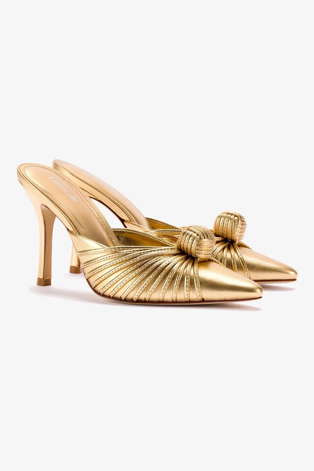 Valerie Pump In Gold Metallic Leather,Women Heel