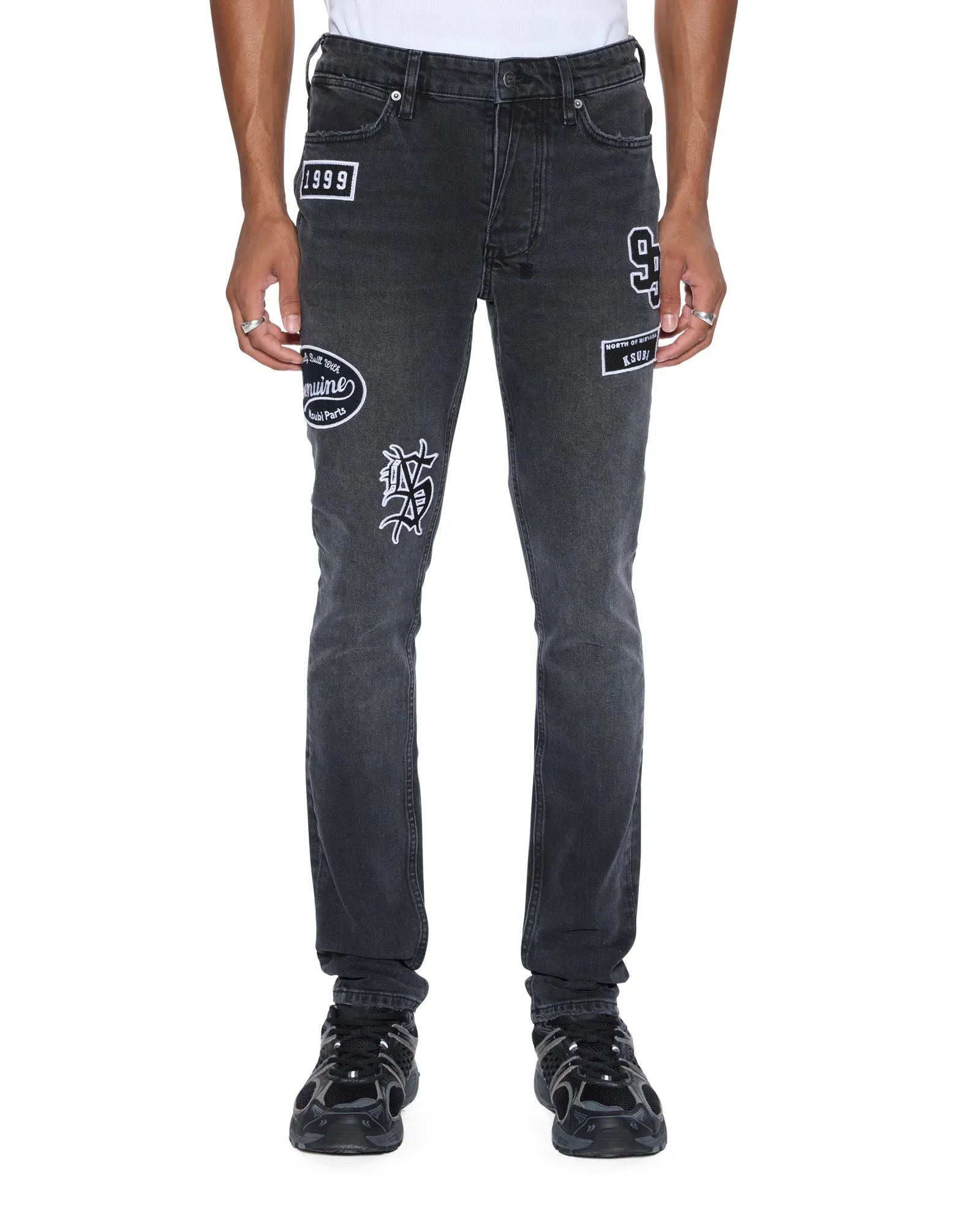 VAN WINKLE ROADHOUSE BLACK PATCHED,Jeans