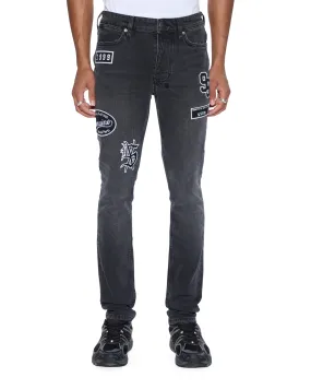 VAN WINKLE ROADHOUSE BLACK PATCHED,Jeans