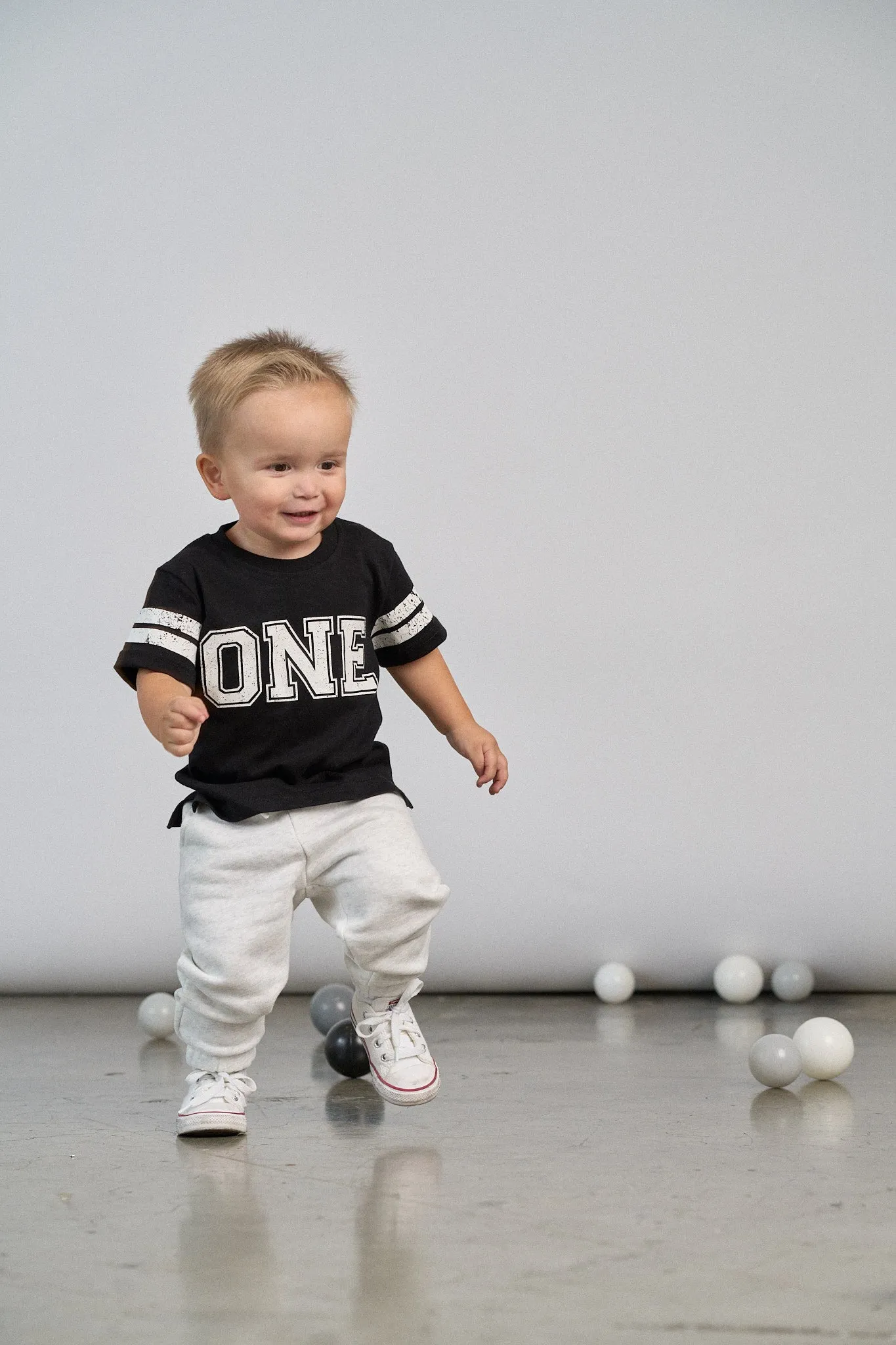 Varsity 1st B-Day Elevated Tee - Black,Kids