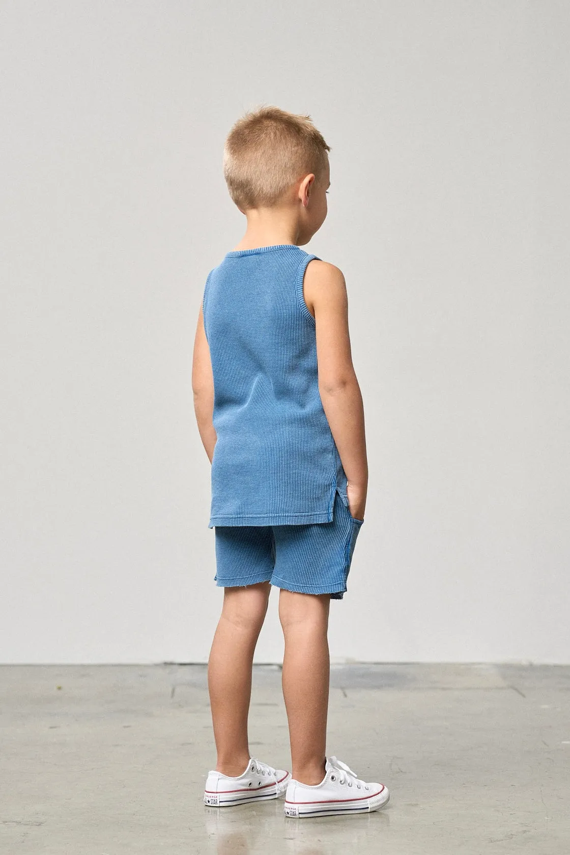 Waffle Harem Short - Blue,Kids