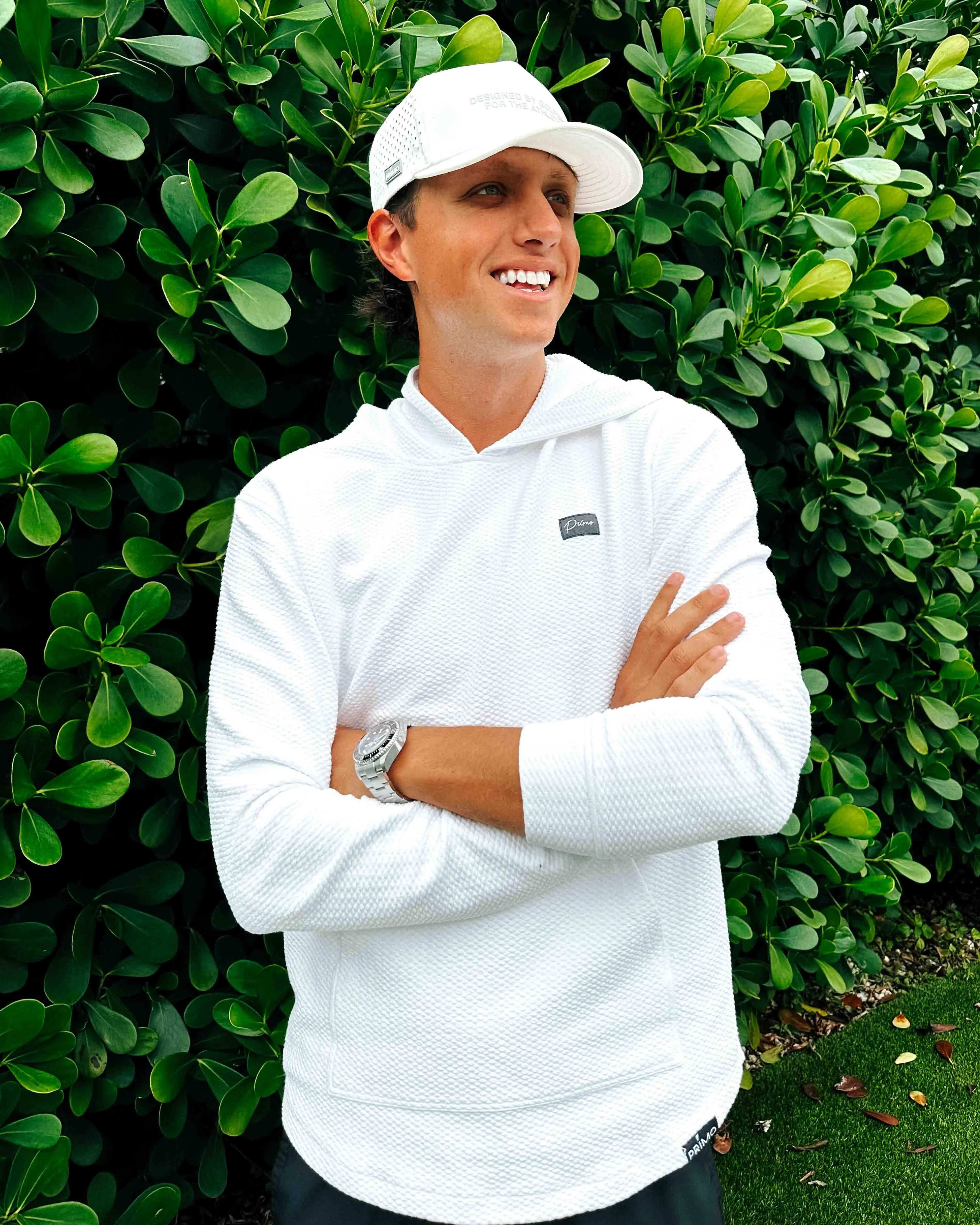 White GH Waffle Hoodie,Men