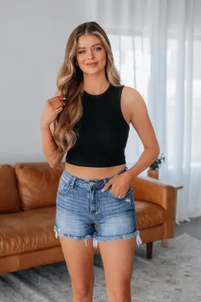 Willa Ribbed Tank - Black,Women Tank