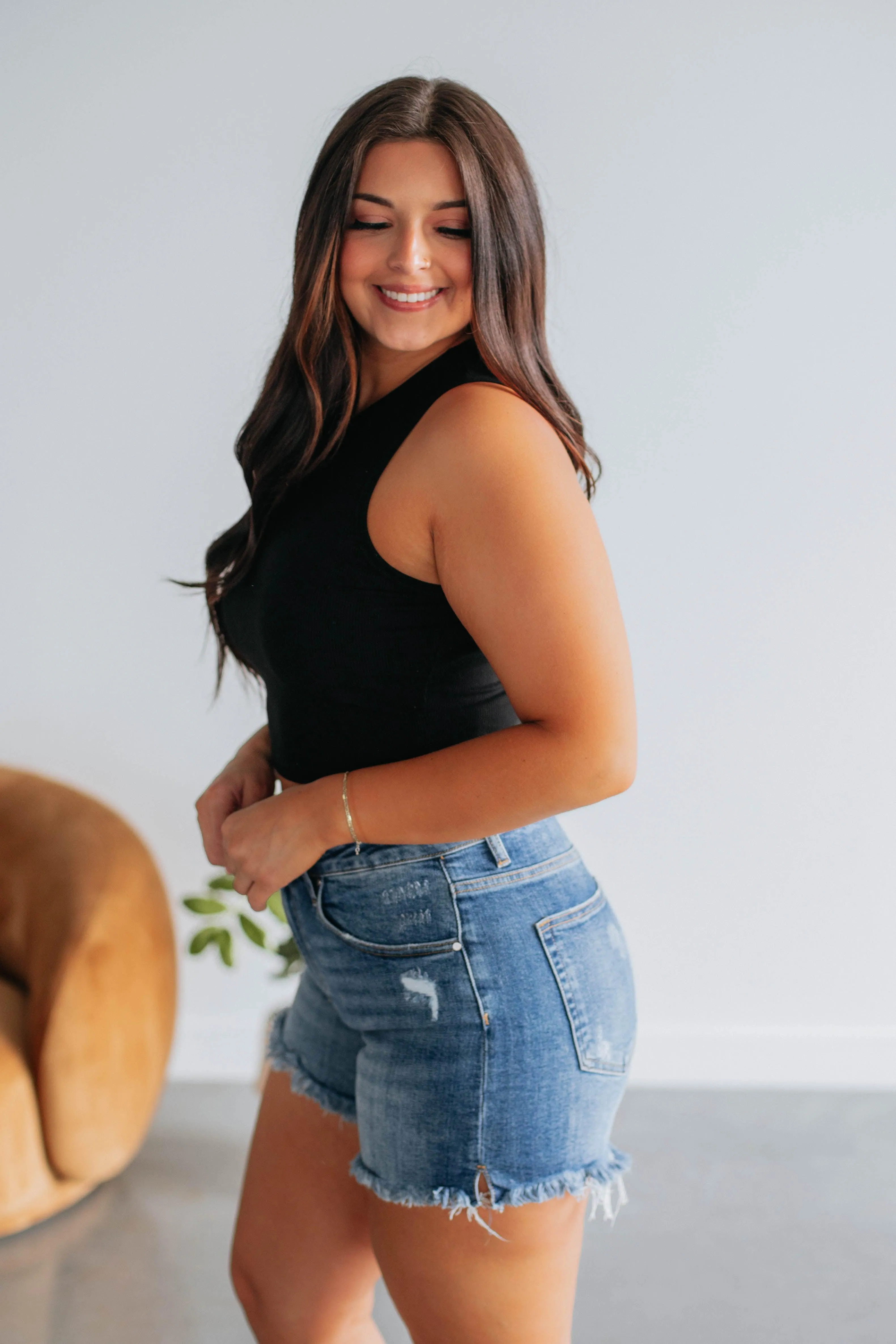 Willa Ribbed Tank - Black,Women Tank