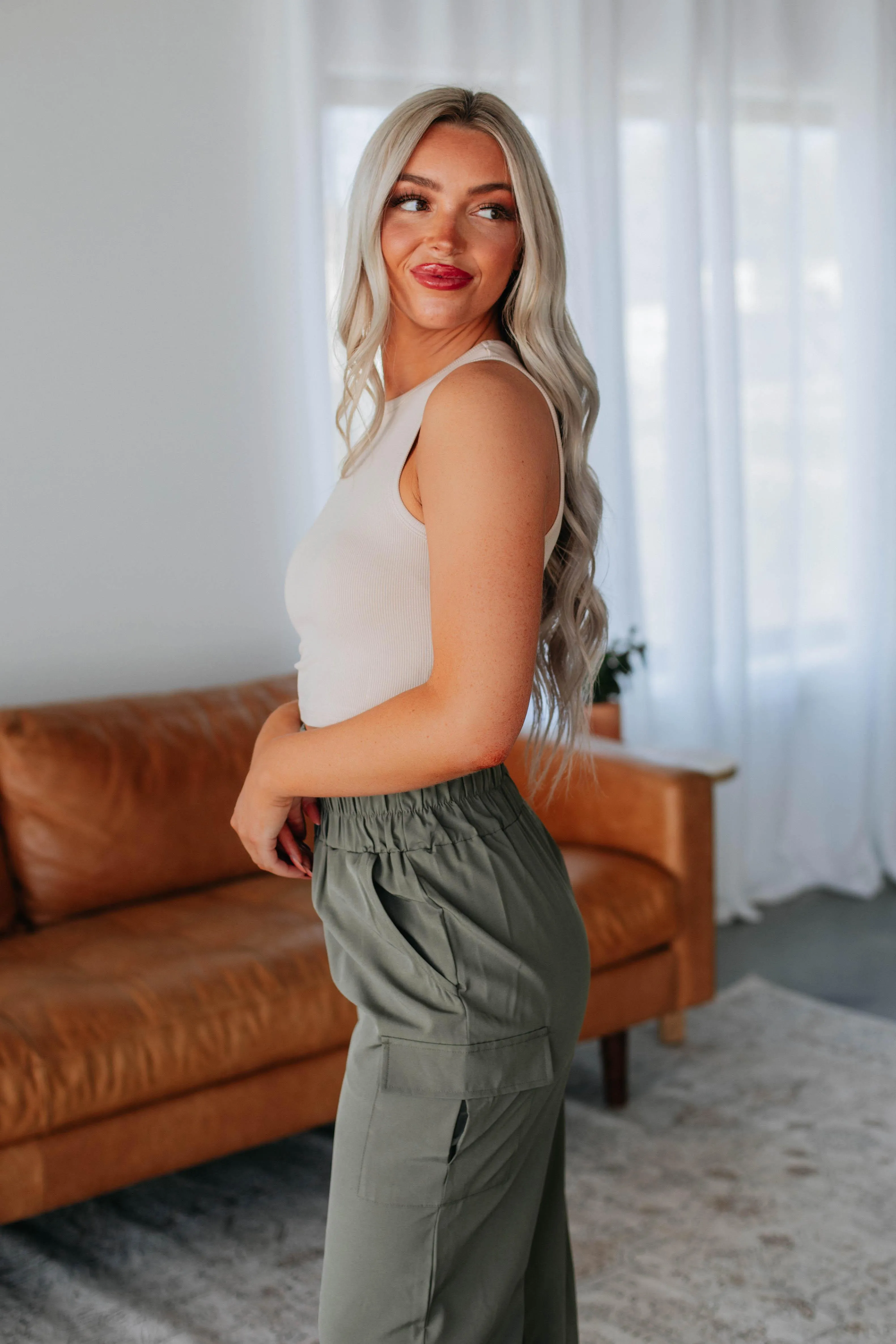 Willa Ribbed Tank - Sand,Women Tank