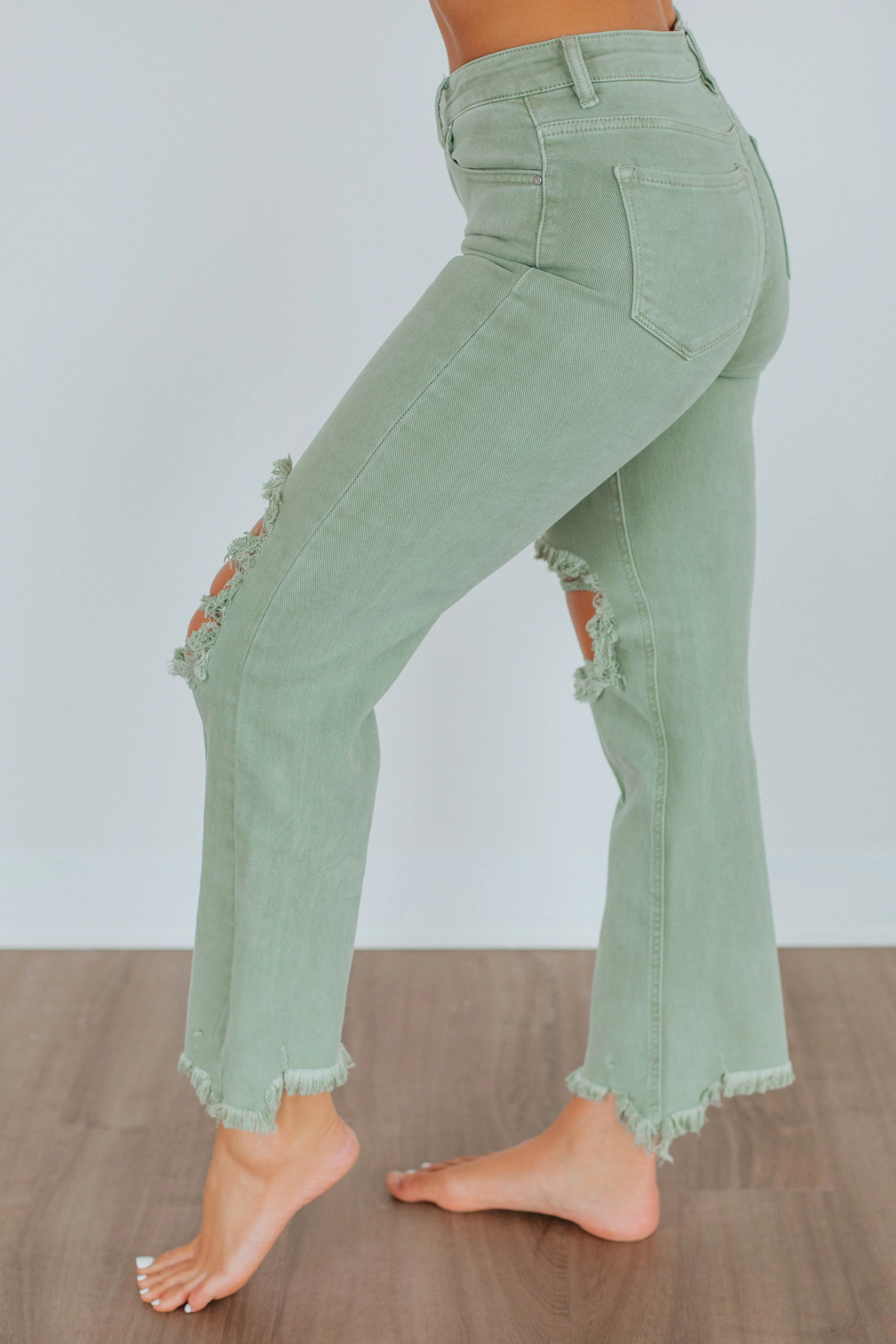 Willow Risen Jeans - Olive,Jeans Women