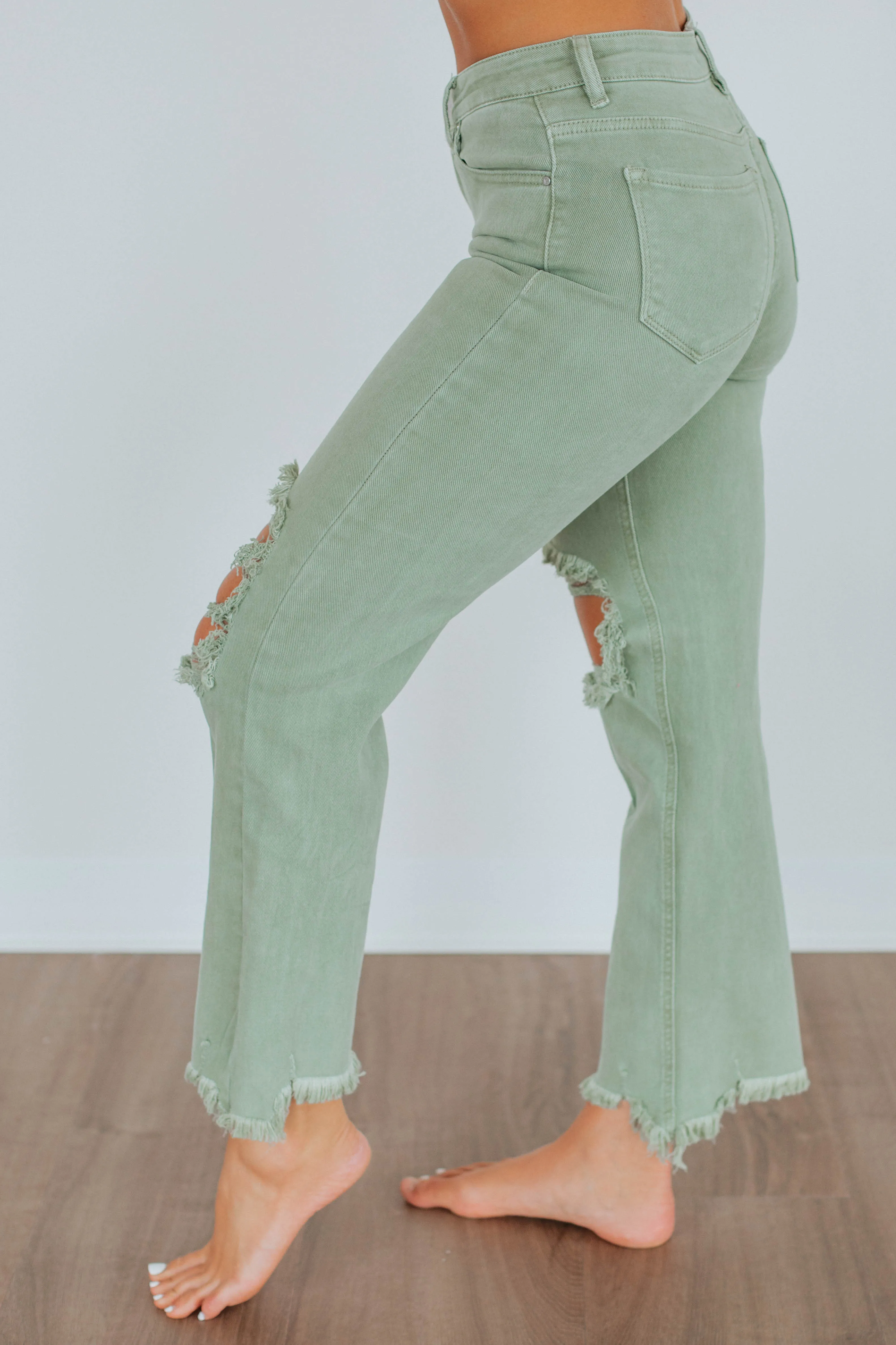 Willow Risen Jeans - Olive,Jeans Women