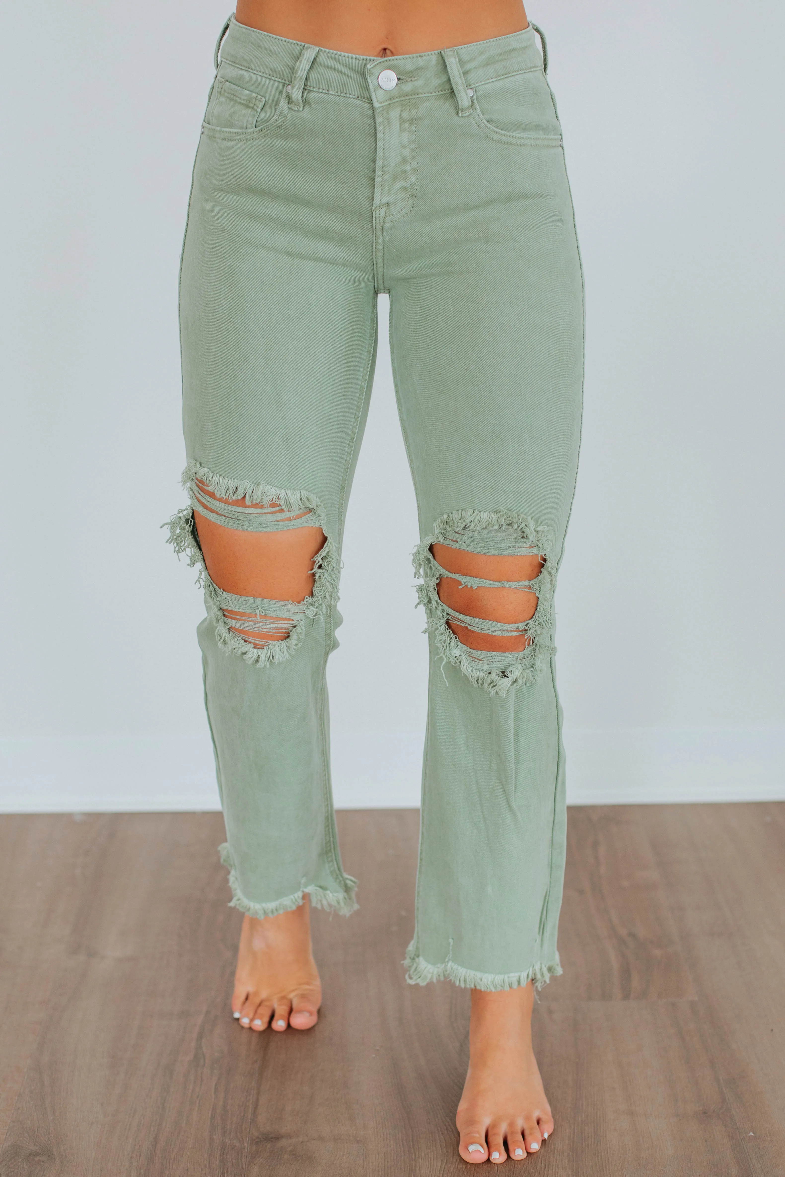 Willow Risen Jeans - Olive,Jeans Women