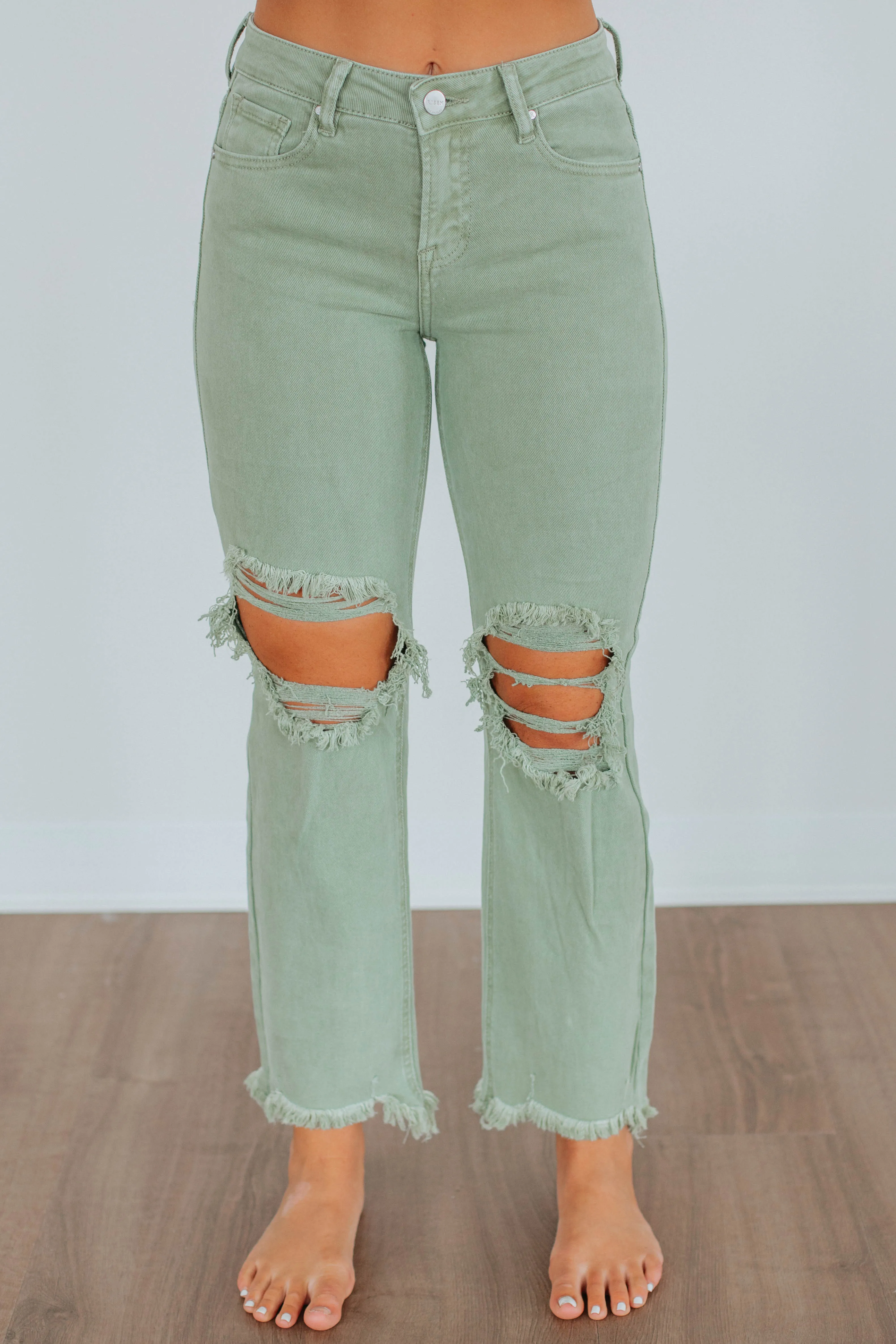 Willow Risen Jeans - Olive,Jeans Women