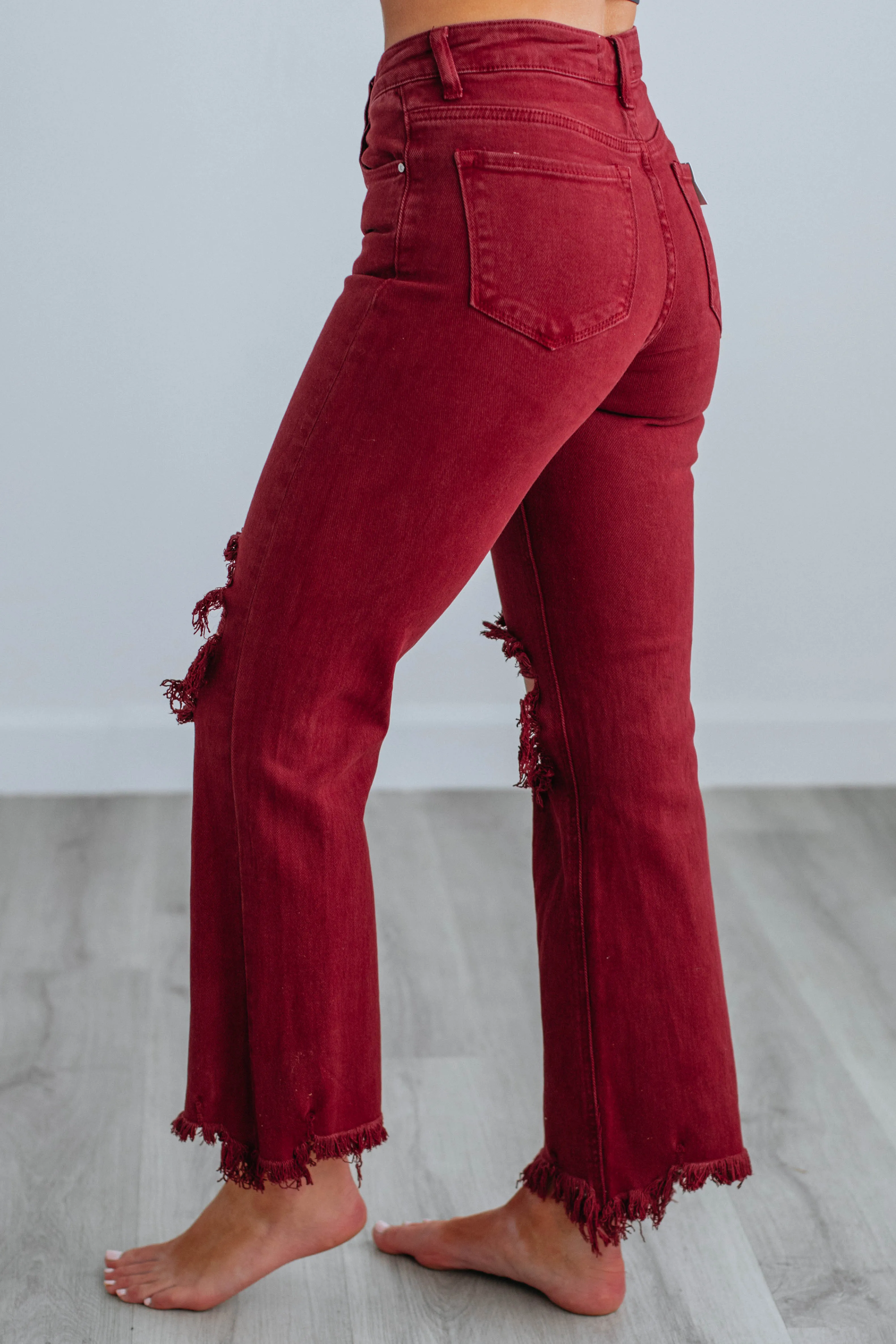 Willow Risen Jeans - Wine,Jeans Women