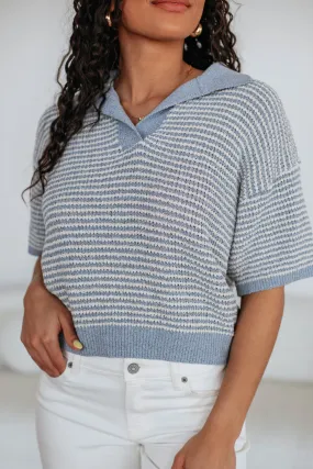 Zeldine Knit Top - Slate Blue Mix,Women Sweater