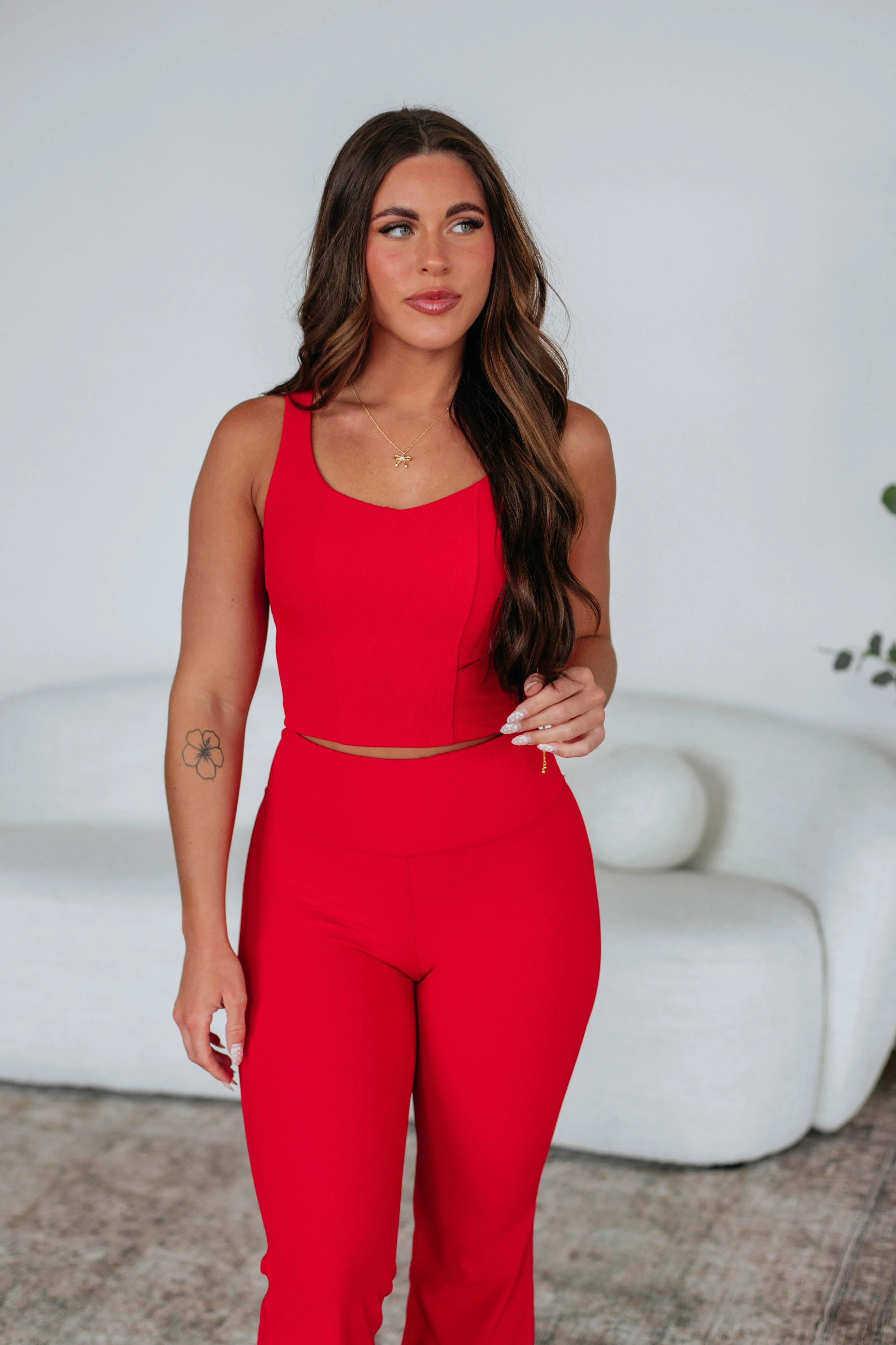 Zinia Ribbed Tank - Heatwave,Women Tank